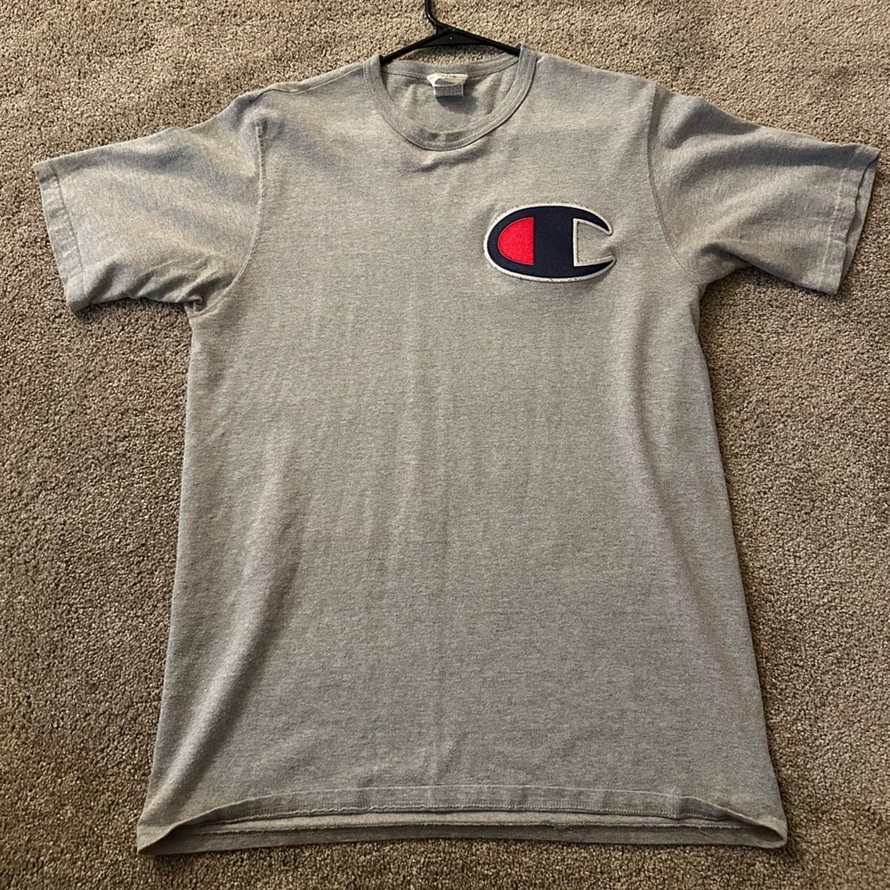 Champion Heather Gray Tee with Iconic Logo